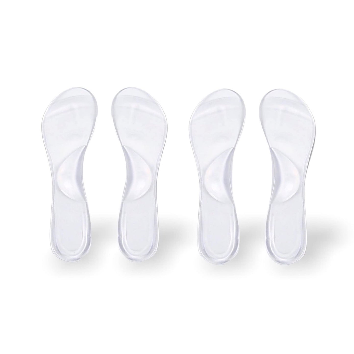 CB 2-Pairs Arch Support Insoles Silicone Gel Invisible Slim Inserts Shock Absorption Arch Pain Foot Heel Pain Relief 3/4 Length for Women Shoes High Heel Shoes 5-8 Clear