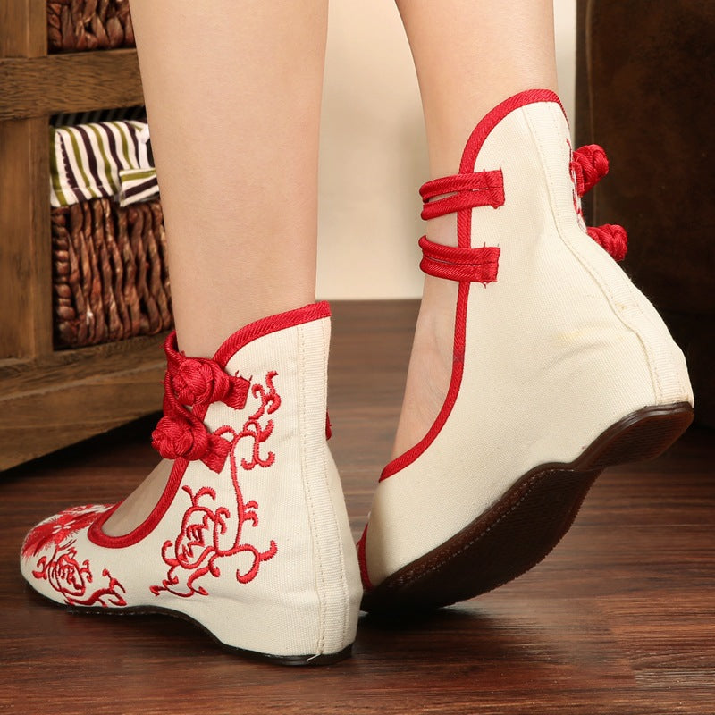 Embroidered Shoes for Women - Beijing Style Dance Shoes