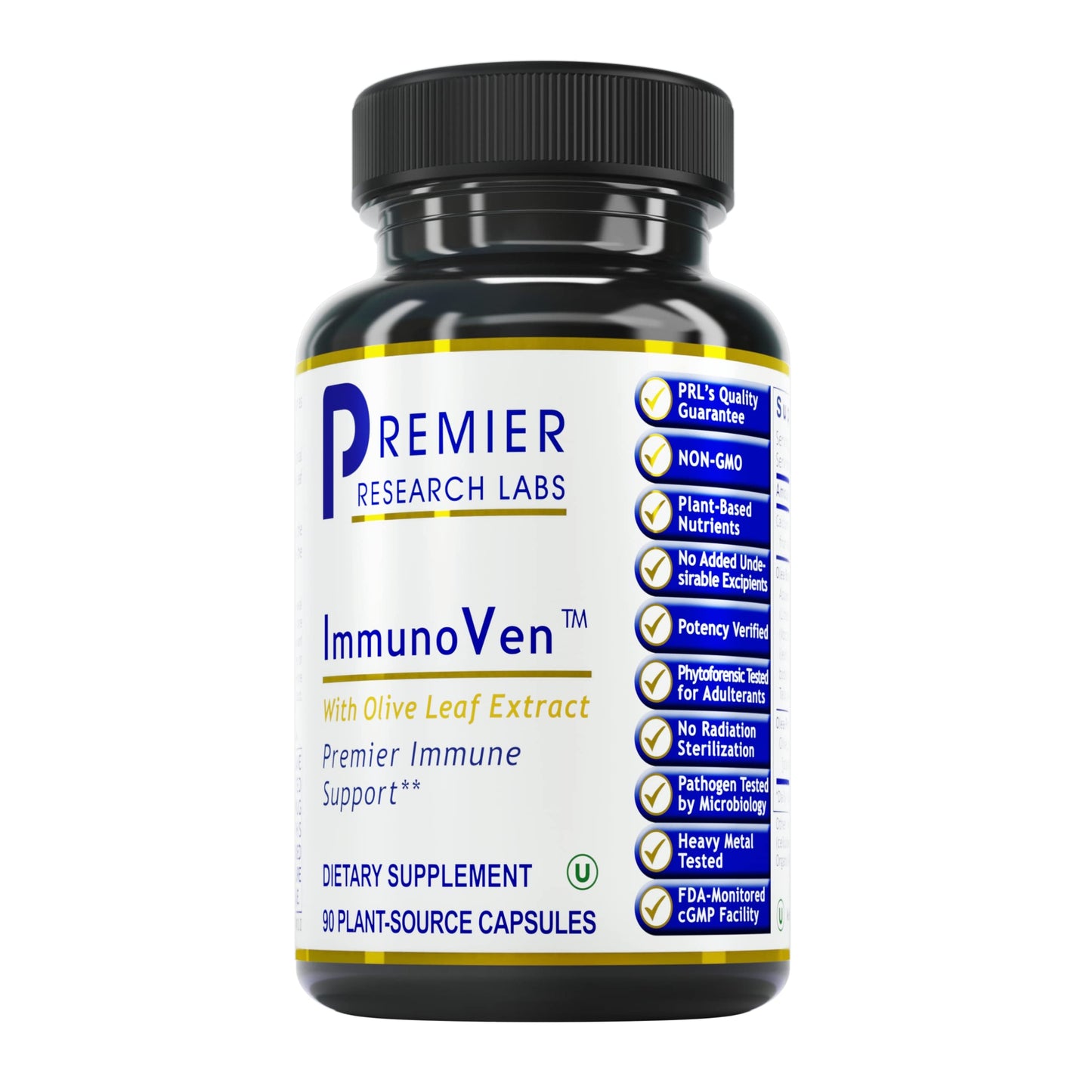 Premier Research Labs ImmunoVen - Immune Health Capsules Olive Leaf Extract Capsules Immune Support & Heart Health Wellness Pills for Men & Women - 90 Vegetarian Capsules