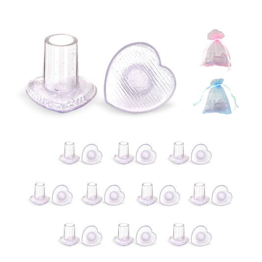 10 Pairs High Heel Protectors Heart Shaped Glittery Clear Heel Stoppers for Women Shoes Perfect for Outdoor Graden Party and Weddings Pink