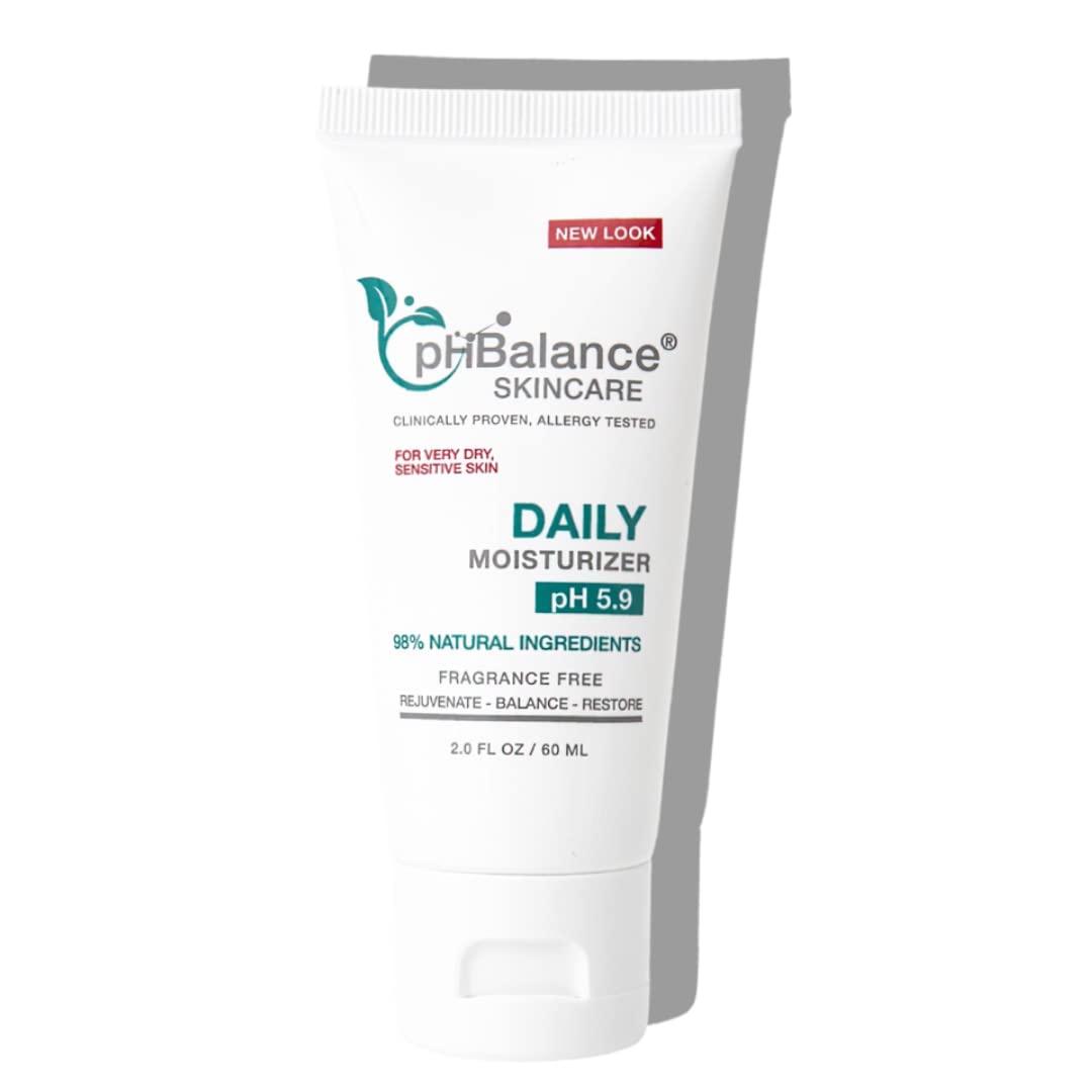 pH Balance Skincare Daily Moisturizer Rejuvenating Cream Moisturizer - Woman Face & Body Lotion For Dry Skin Itchy Compromised & Sensitive - All Natural No Fragrance Cruelty Oil & Paraben Free 2oz
