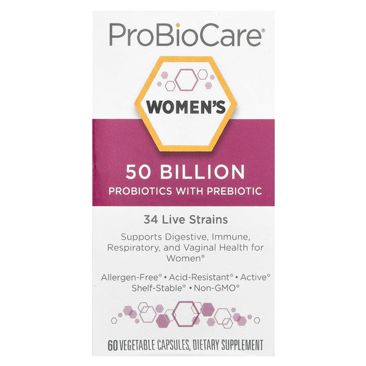 Probiotic for Women - 50 Billion CFUs - Supports Digestive & Vaginal Health (60 Vegetable Capsules)
