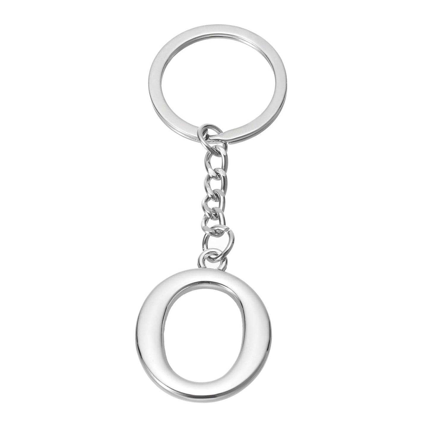 PATIKIL Initial Letter Keychain Letter O Key Chain DIY Pendant Key Ring Bag Backpack Decor for Men Women Party Gifts Favors Silver