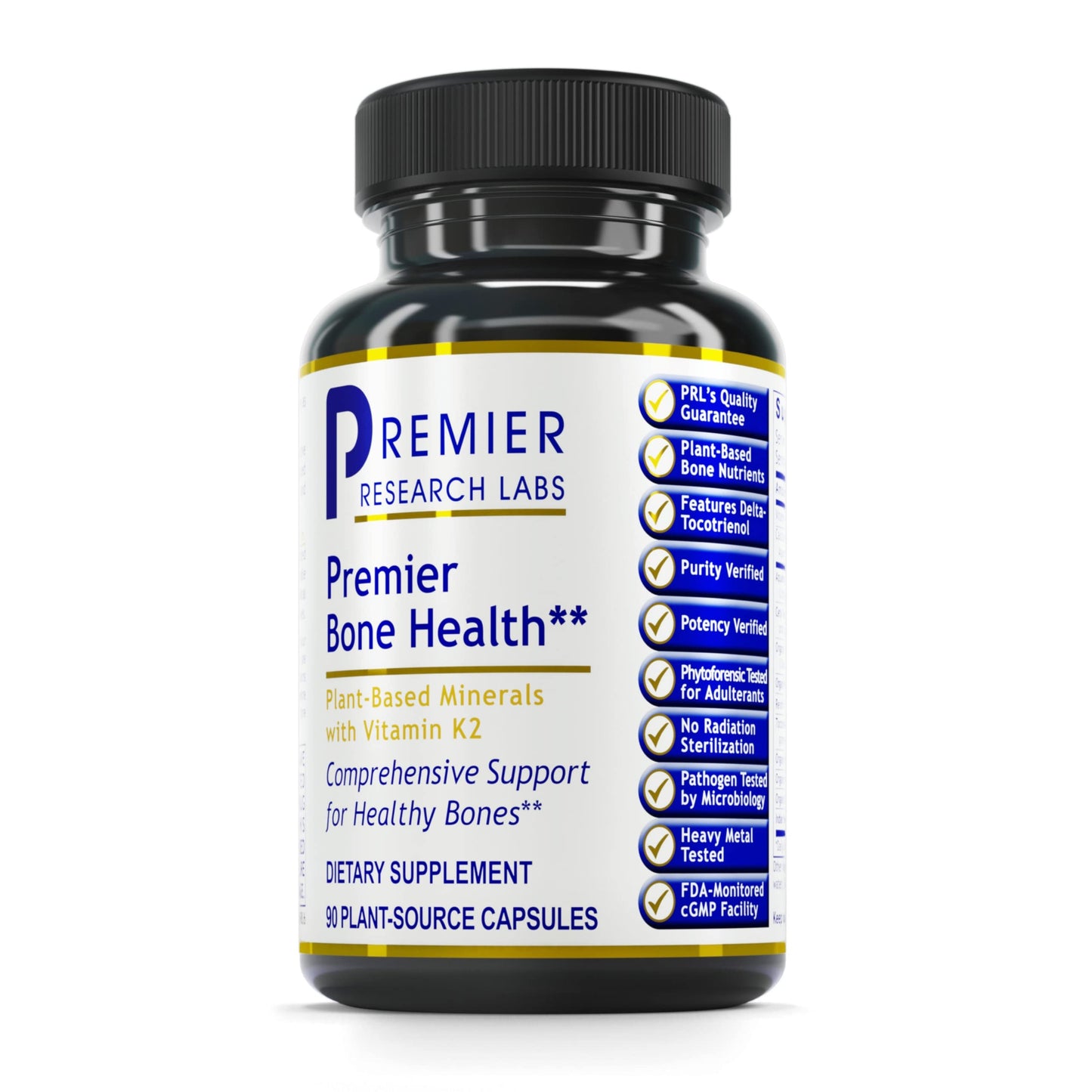 Premier Research Labs Premier Bone Health - Bone Health Vitamins Bone Strength Supplement for Women & Men Calcium Supplement with Vitamin K2 Healthy Bone Support - 90 Capsules