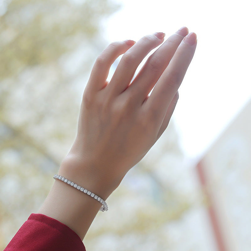 925 Silver Moissanite Tennis Bracelet for Men & Women
