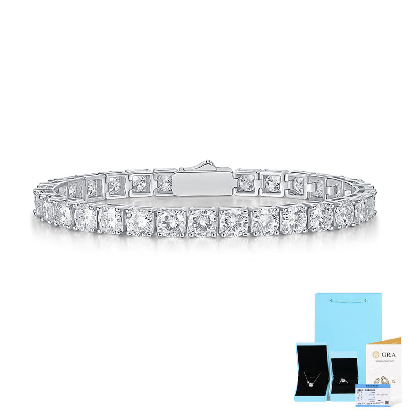 925 Silver Moissanite Tennis Bracelet for Men & Women
