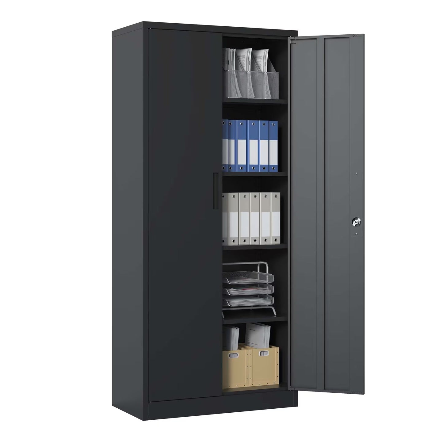 Metal Garage Lockers, Black Tool Steel Lockers