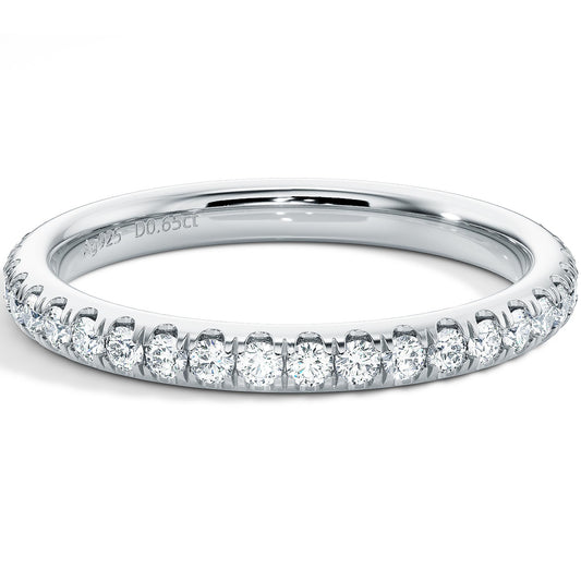 Blueeve 1.8mm Moissanite Wedding Band for Women D Color VVS1 Clarity Lab Created Diamond Moissanite Half Eternity Ring 14K White Gold Filled Moissanite Rings for Women Anniversary Birthday Gifts