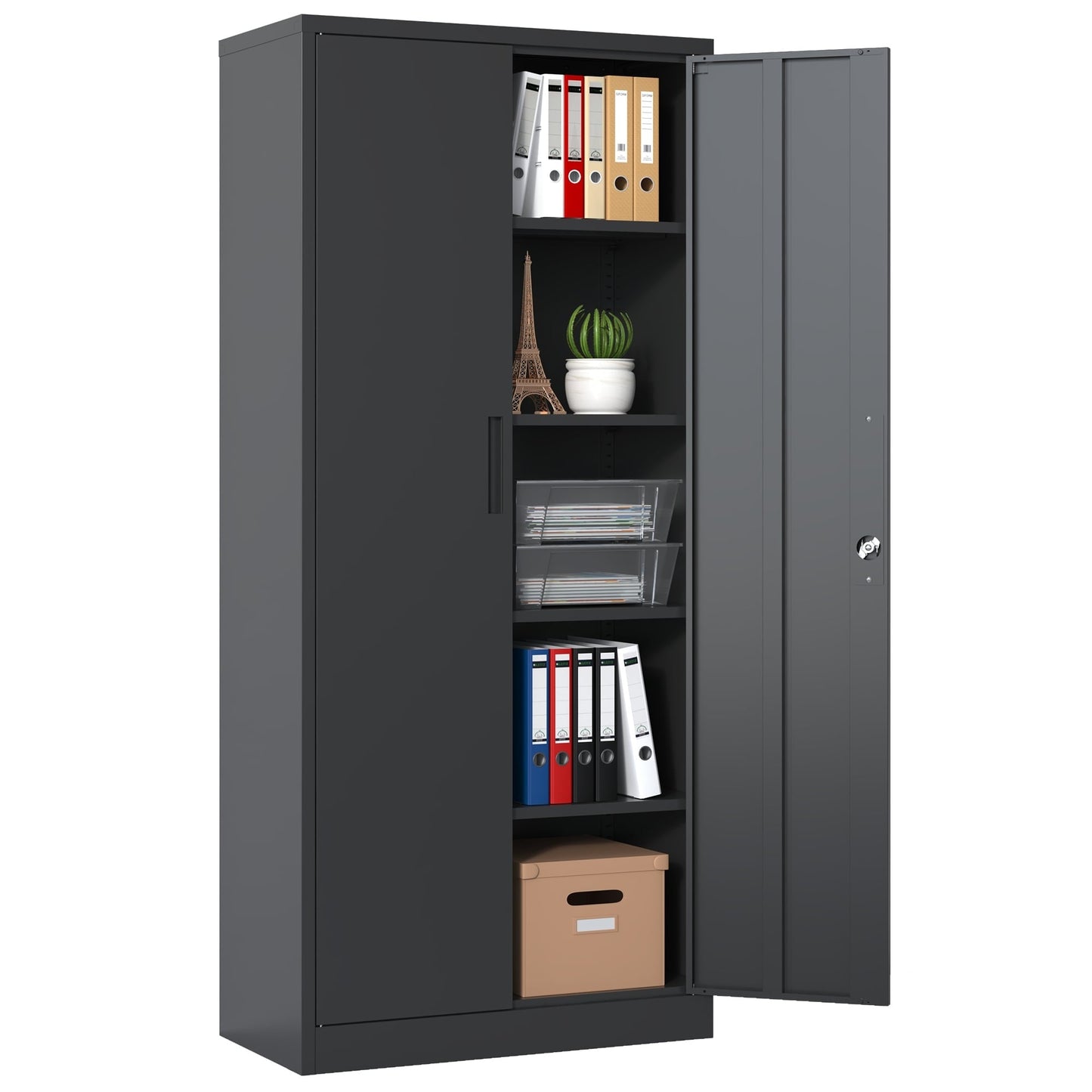 Metal Garage Lockers, Black Tool Steel Lockers