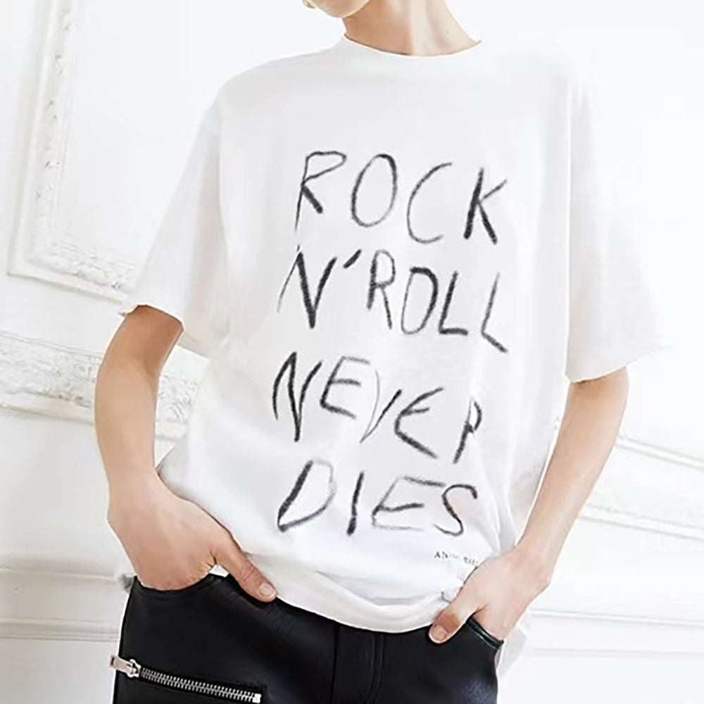 Vintage O-neck Graphic Print T-Shirt for Women