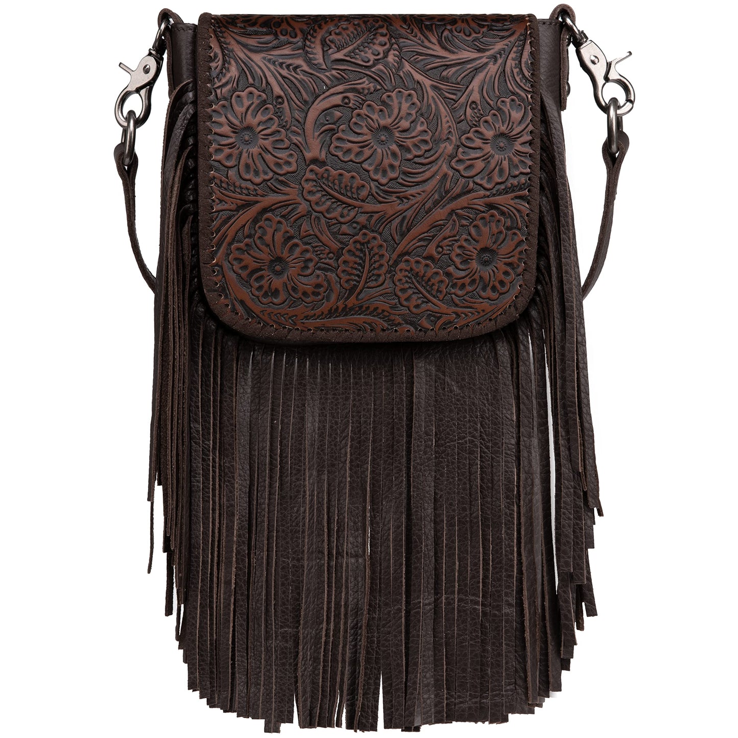 Western Crossbody Handbags for Women Small Bags Tooled Leather Fringe Purse RLC-L159CF