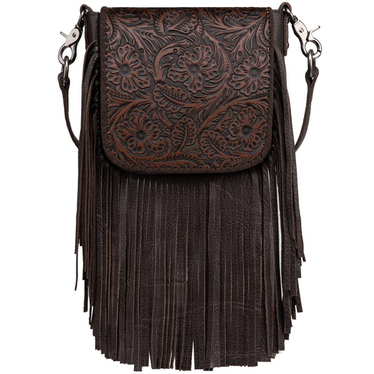 Western Crossbody Handbags for Women Small Bags Tooled Leather Fringe Purse RLC-L159CF