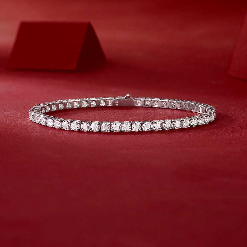 925 Silver Moissanite Tennis Bracelet for Men & Women