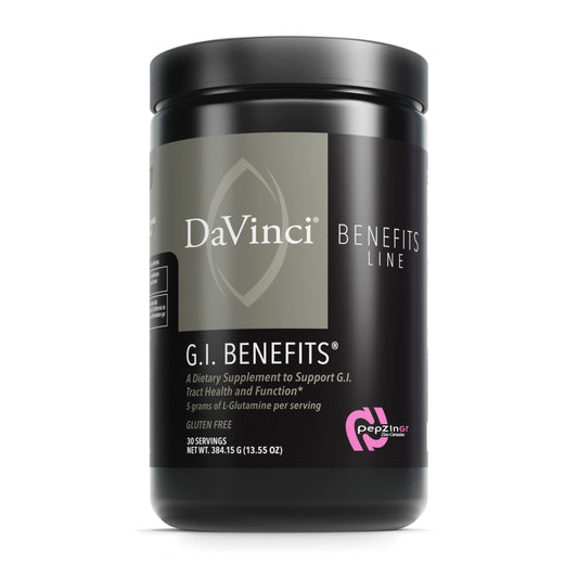 DAVINCI Labs GI Benefits - Digestive Health Supplement Powder with Zinc & L-Glutamine* - Support Immune System & Healthy Digestion* - Gut Health Supplement for Men & Women - 30 Servings (384.15 g)