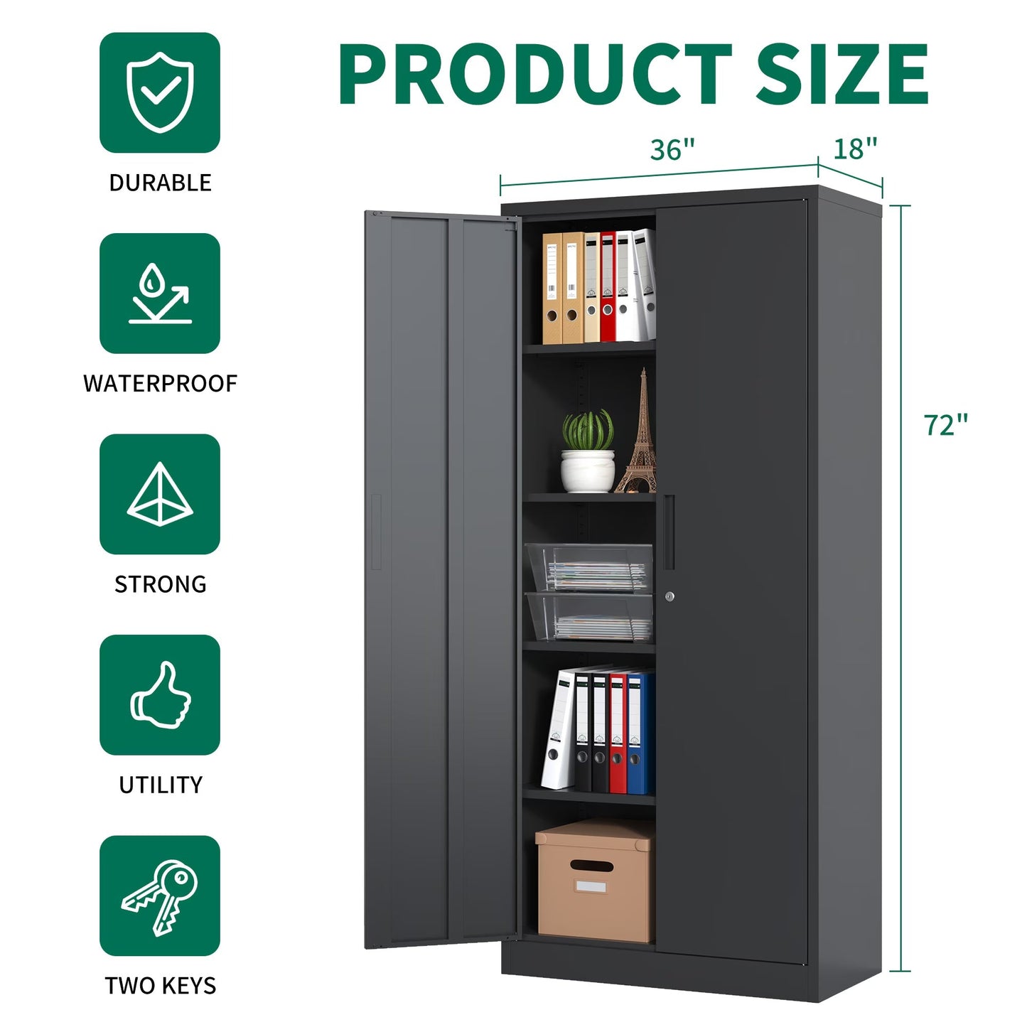 Metal Garage Lockers, Black Tool Steel Lockers