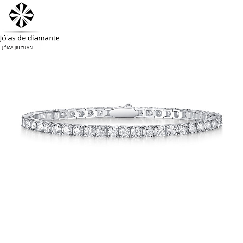 925 Silver Moissanite Tennis Bracelet for Men & Women