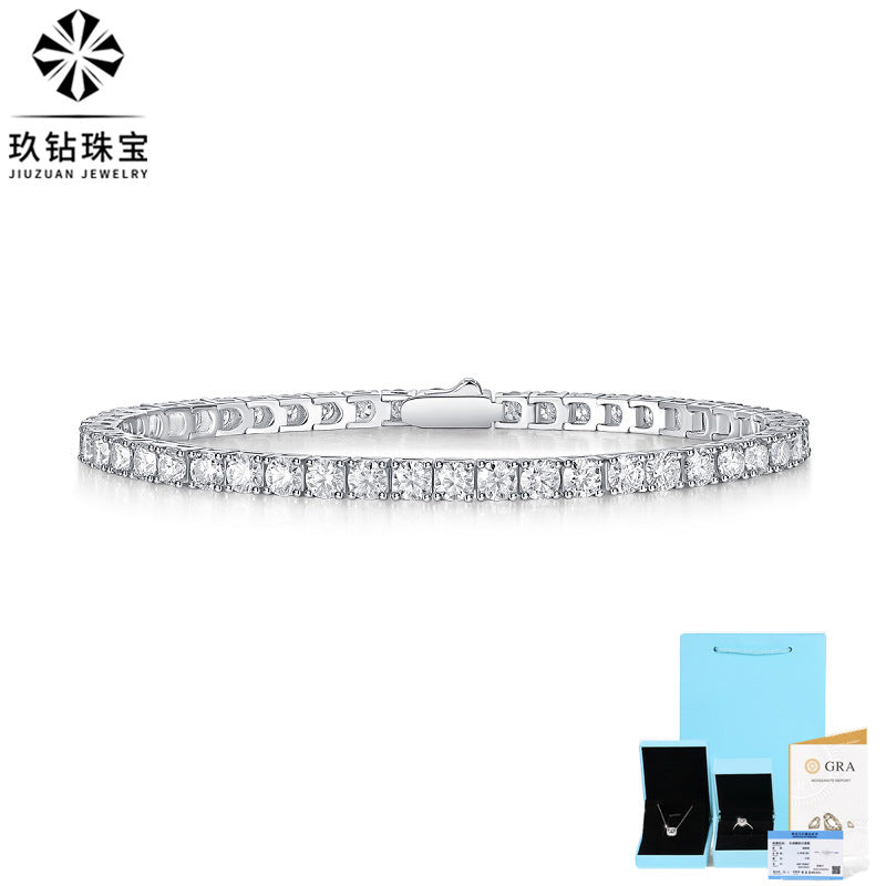 925 Silver Moissanite Tennis Bracelet for Men & Women