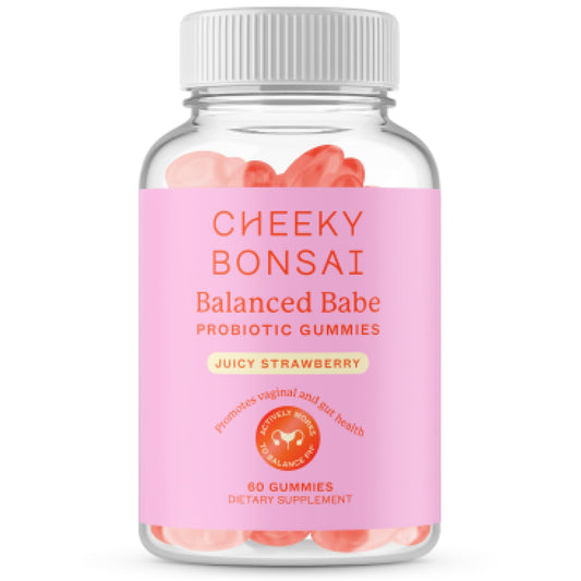 Cheeky Bonsai Balanced Babe Probiotic Gummies for Women Juicy Strawberry Flavor 60 Count Probiotic for Women Urinary Tract Health Vaginal Health and pH Balance 5 Billion CFUs