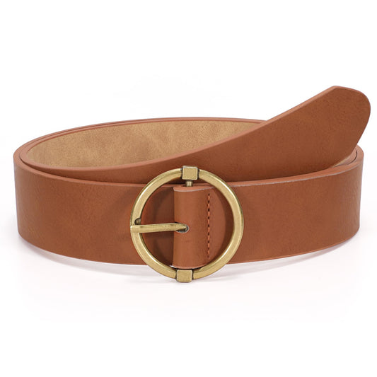 XZQTIVE Women Belts for Jeans Dress Casual Women Leather Belts with O-Ring Buckle 1.42" Width Plus Size Ladies Waist Beltsdark brown