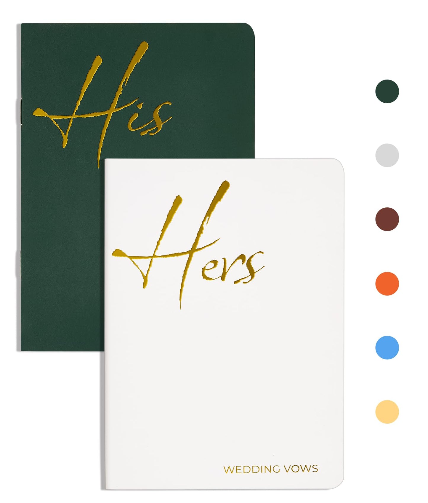 CICPAP Vow Books His and Hers Wedding Vow Books with Gold Foil Lettering for Your Wedding Perfect Wedding Present for Keepsake-Green&White