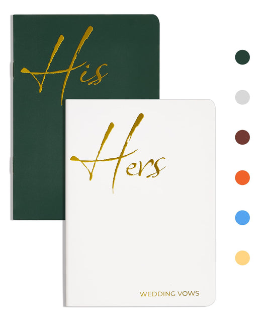 CICPAP Vow Books His and Hers Wedding Vow Books with Gold Foil Lettering for Your Wedding Perfect Wedding Present for Keepsake-Green&White
