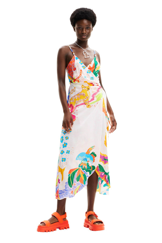 Desigual Womens Standard Woman Woven Dress Swimwear White