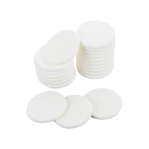 Jeffded White Round Makeup Sponge Facial Powder Puff Cosmetic Sponge Foam Pad Beauty Makeup Eye Face Foundation Powder Blender for All Skin Types Wet and Dry Dual Use(20PCS)