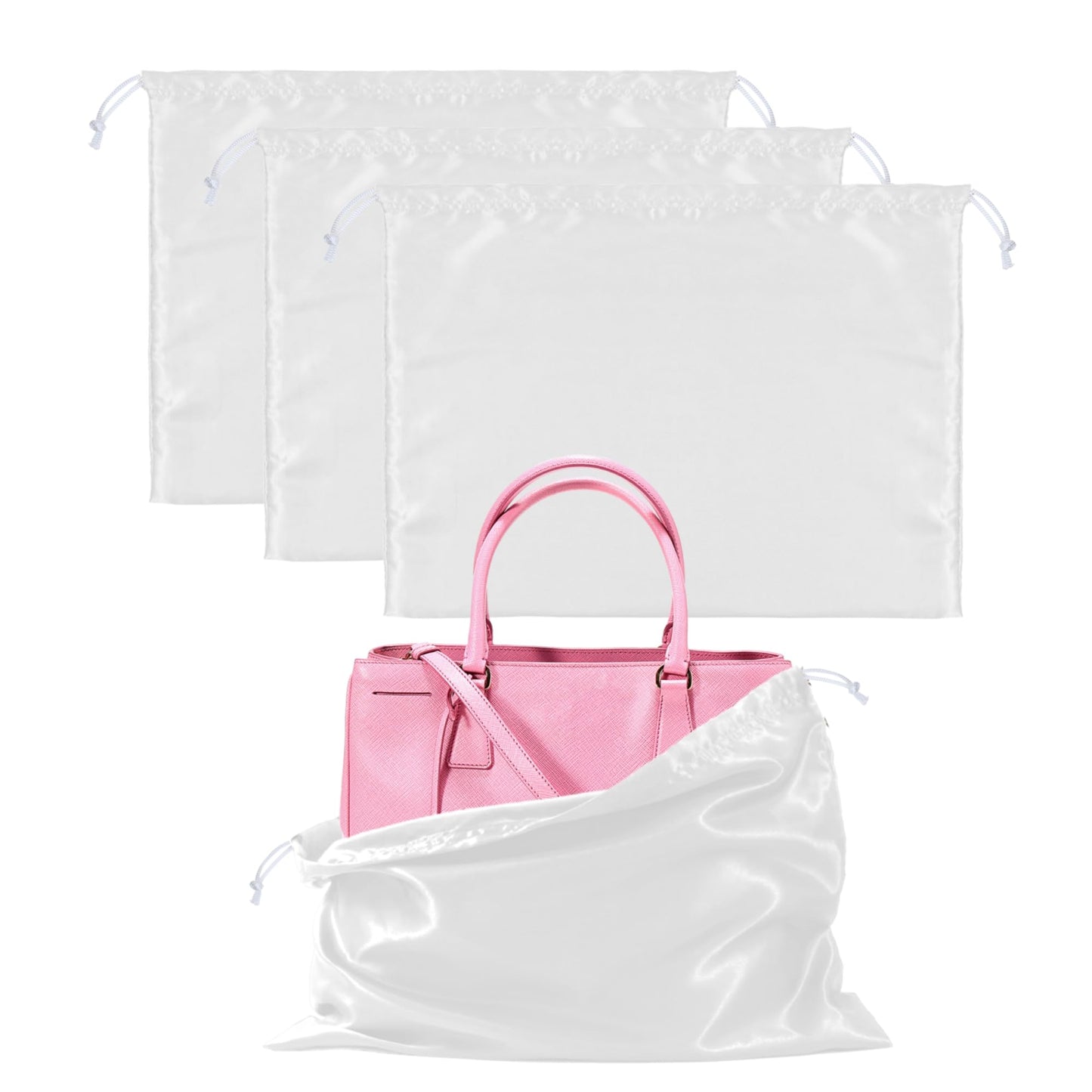 3 Pack Purse Dust Bags for Storage Silk Dust Bags for Handbags Dust Covers With Drawstring for Purse Shoes Boots
