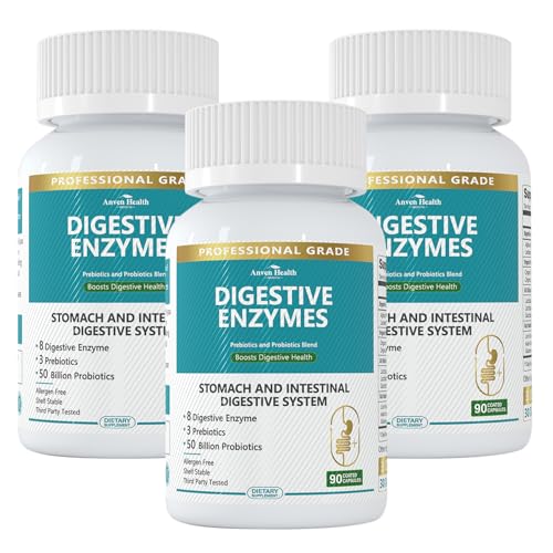 Anven Health Probiotics for Women Digestive Health Digestive Enzymes for Men Probiotic & Prebiotic for Digestive Health Digestion Breaking Constipate Bloating Relief & Gut Health | 270 Capsules