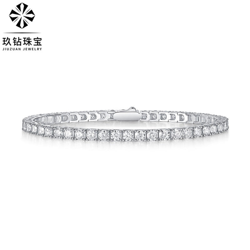 925 Silver Moissanite Tennis Bracelet for Men & Women