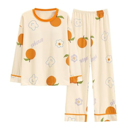 Pulaikehua Kawaii Loungewear Women Pajamas Autumn Cute Bear Print Pajama Cotton O-neck Sleepwear Long Sleeve Plaid Pants Pjs (X-Large6900)